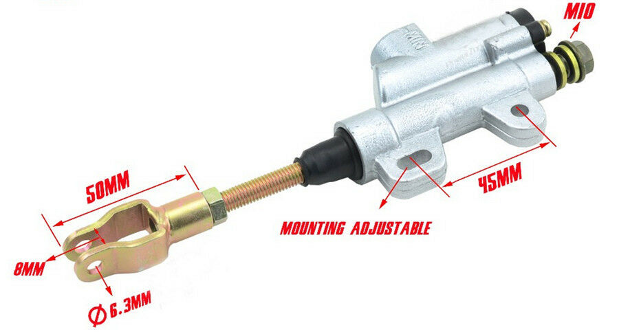 10mm Rear Hydraulic Brake Master Cylinder For DIRT PIT ATV BIKE BUGGY 50-200 cc