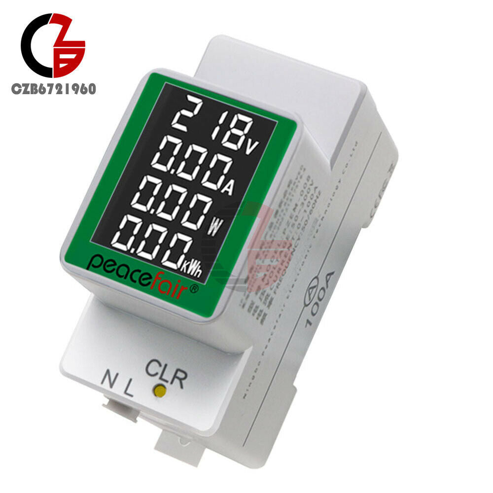 100A Digital Power Energy Voltmeter Ammeter Watt Kwh Power Meter AC220V 50V-300V