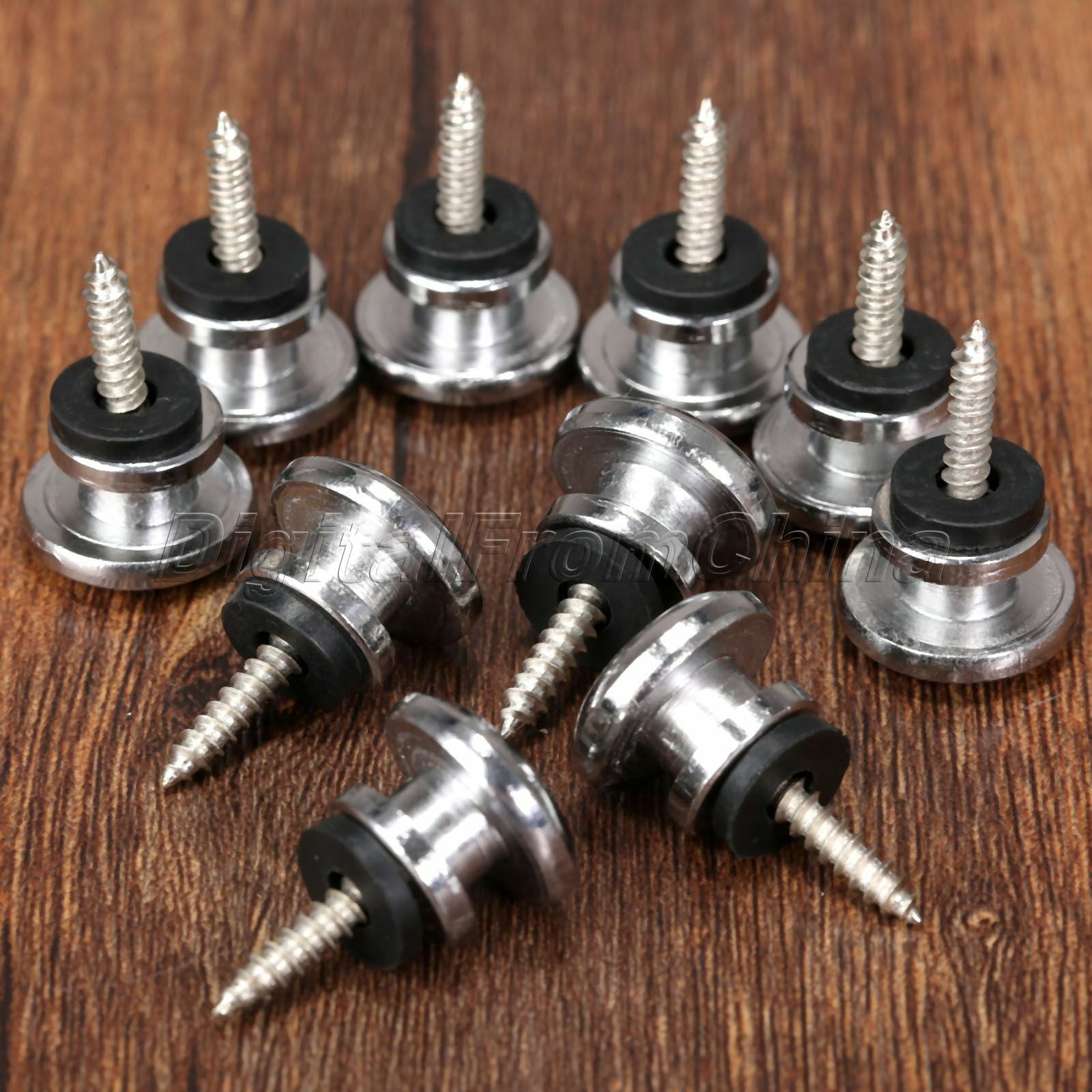 10pcs Acoustic Bass Electric Guitar Ukulele Locking Strap Tail Nail Button Screw
