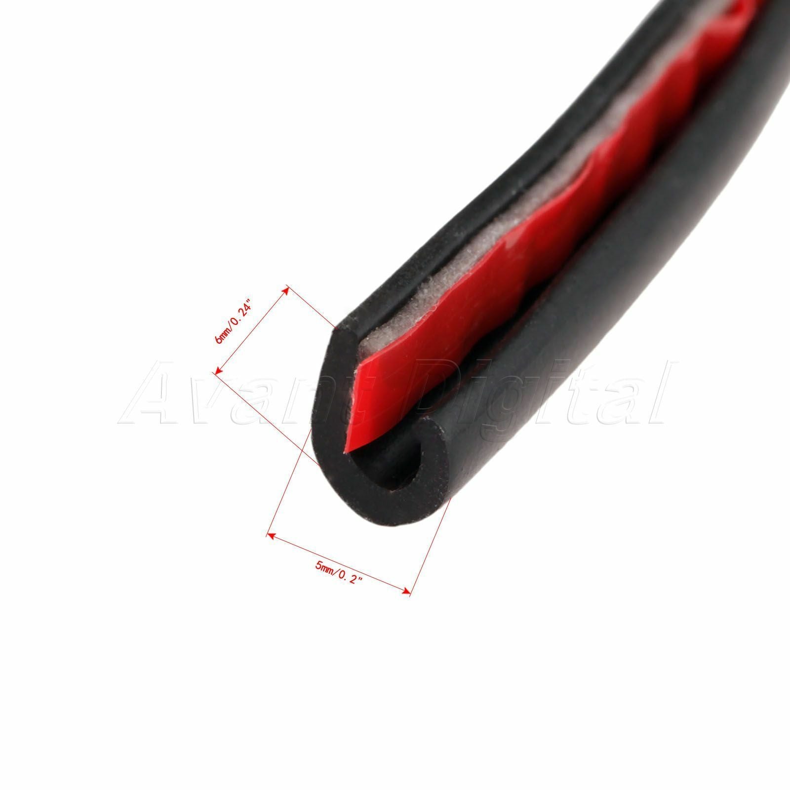Car Door 5m Black Moulding Trim Strip Edge Guard Cover Scratch Crash Protector