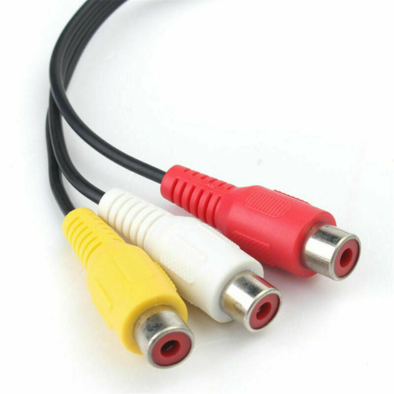 3.5mm For AUX Male Plug to 3RCA Female Cable AV Composite Stereo Audio Adapter