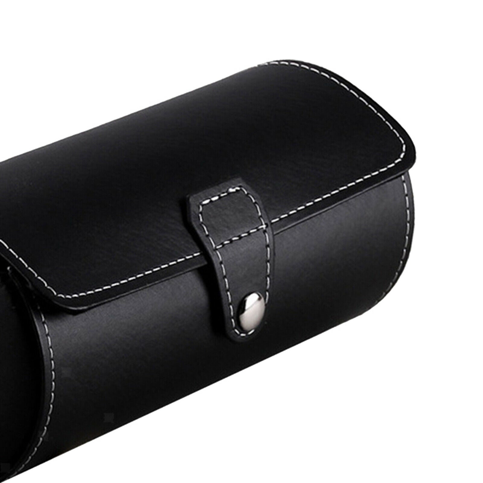 Stylish 3Slot PU Watch Roll Container Box for Wristwatch Holder Black