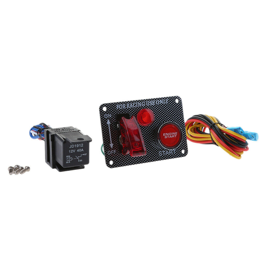 3 in 1 12V Racing Car Ignition Switch LED Toggle Switch Button Panel Kit