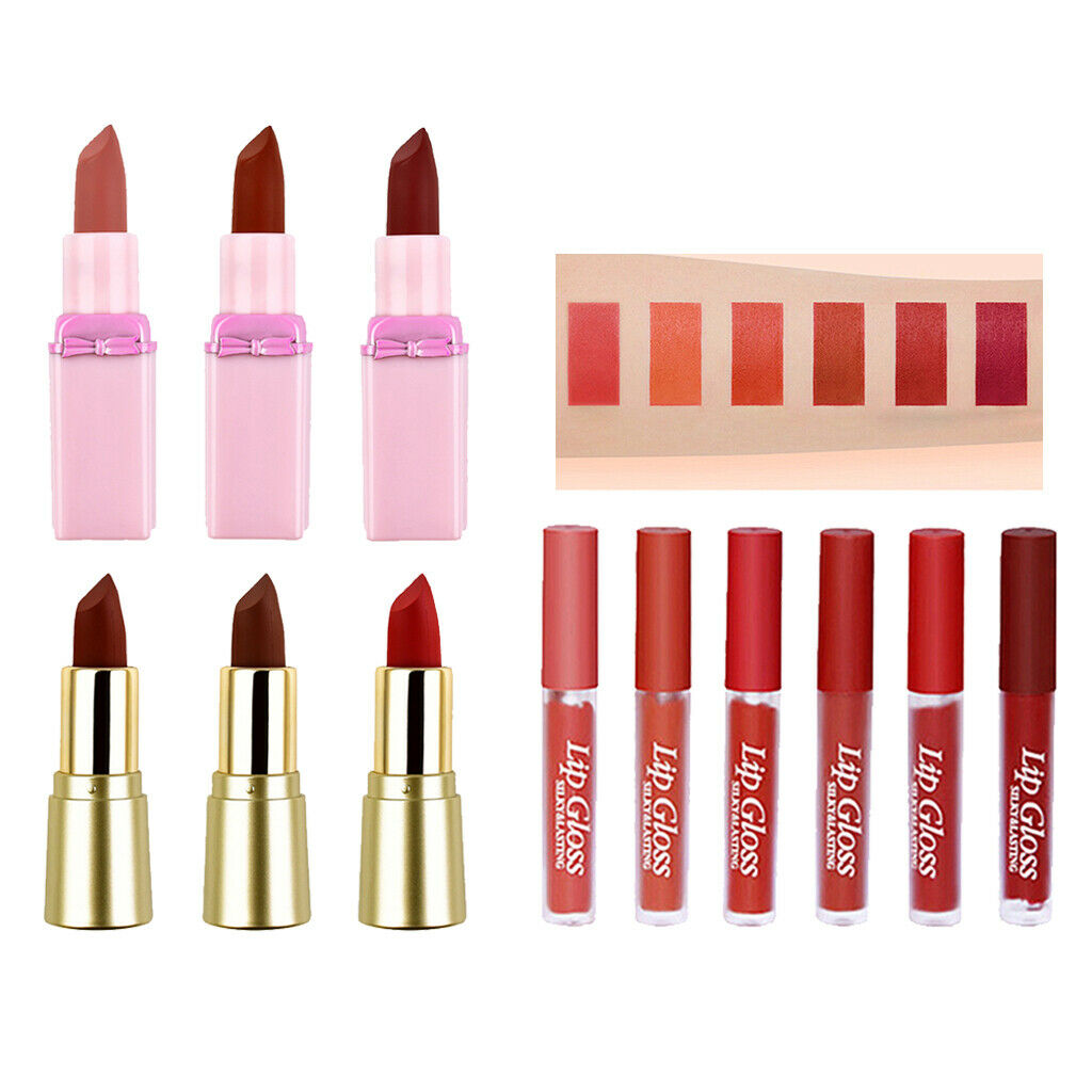 6 Packs Non-sticky Smooth Lip Gloss Waterproof Long Lasting Lip Tint Glaze