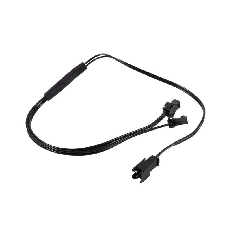Female to Male 2 Pin Connector EL Wire Inverter 2 Way Splitter Cable Line BlacV2