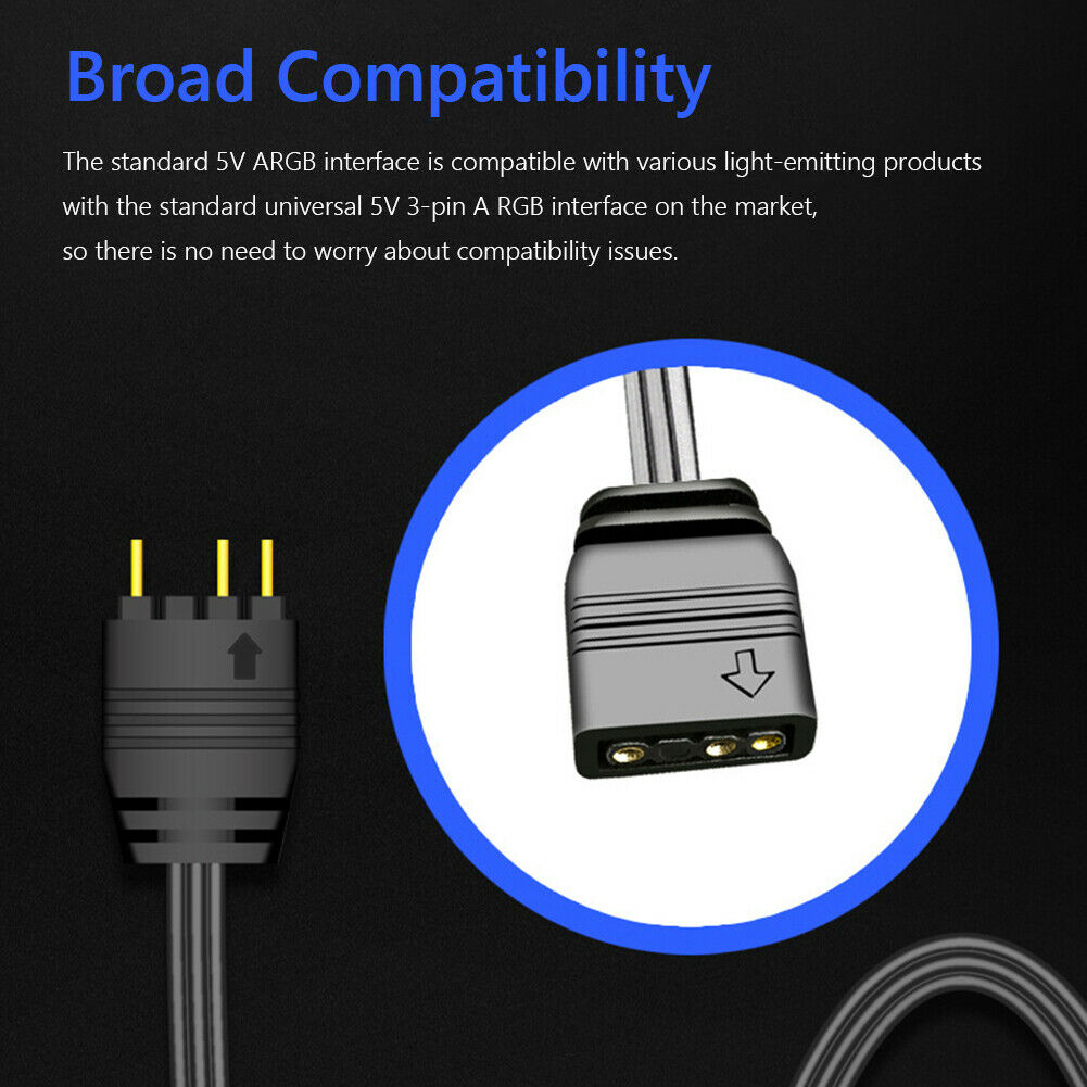 RGB Control HUB 5V 3 Pin to SATA AURA ARGB Adapter for Cooling Fan Light Strip