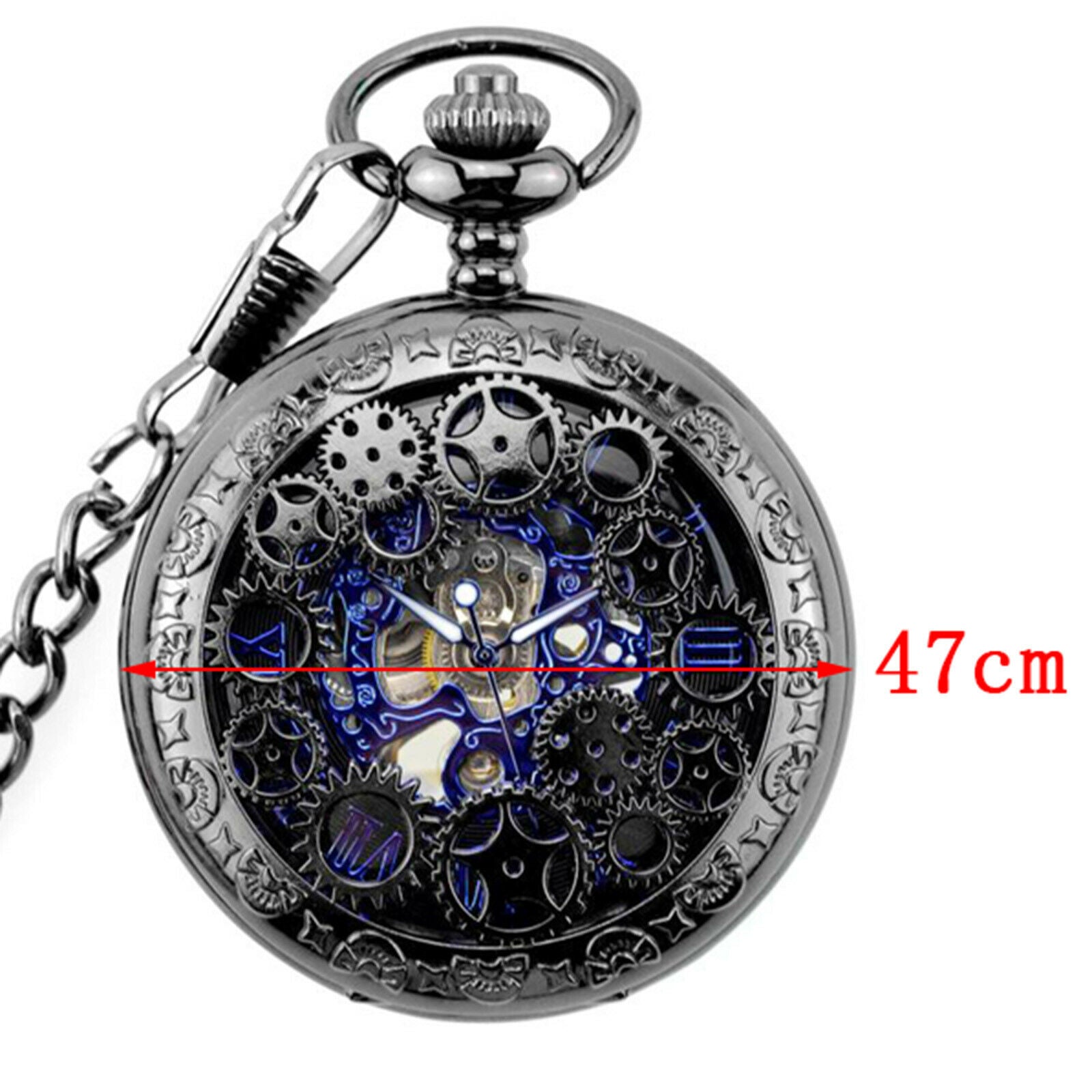 Steampunk Hands Scale Mechanical Skeleton Pocket Watch Holiday Birthday Gift for