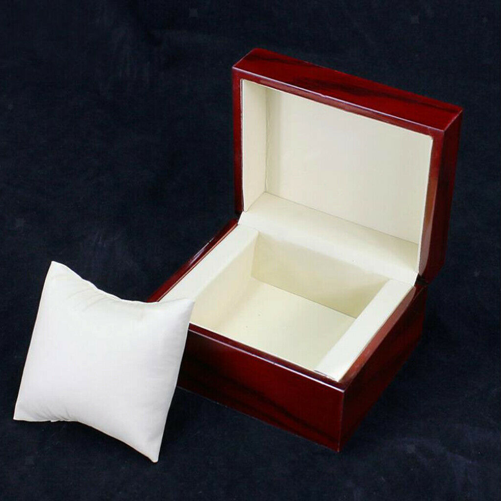 Luxury Single Slot Wooden Wood Watch Case Wristwatch Box Organizer Storage Red