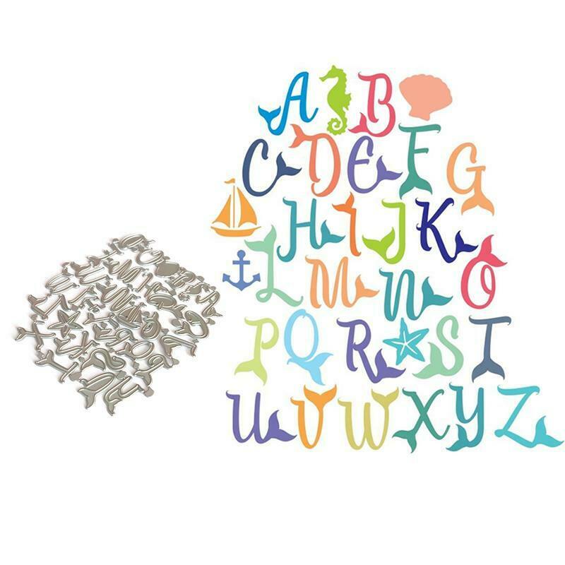 Ocean Fish Alphabet Metal Cutting Dies Stencil Scrapbooking DIY Album Stamp Card