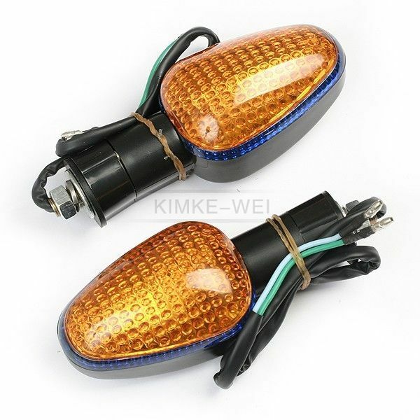 2 x Amber Motorbike Turn Signals Indicator Lights Lamps