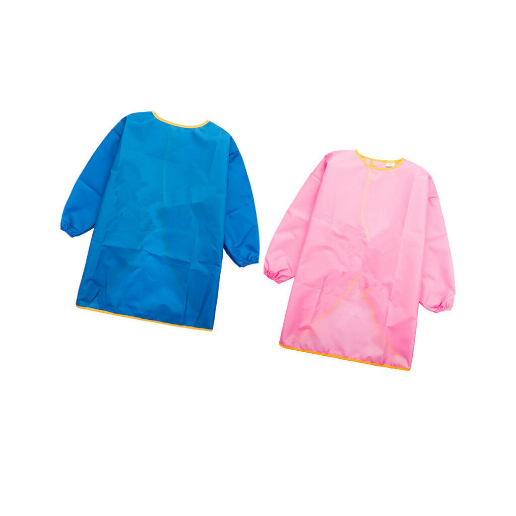 2pcs Long Sleeve Apron Drawing Painting Smock Kids Children Craft Art