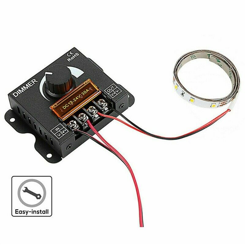LED Light Adjuster DC 12-24V 30A/No Strobe with Knob Switch LED Light Bar BrM8O9