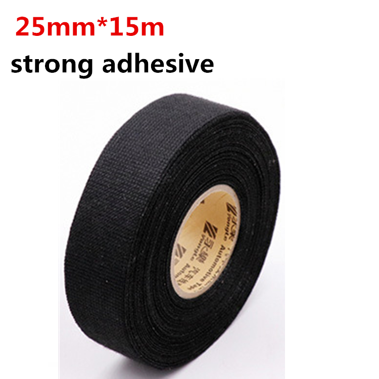 1PCS 25mm*15m Wiring Harness Velvet Cloth Tape For Car Automotive Heat Resistant