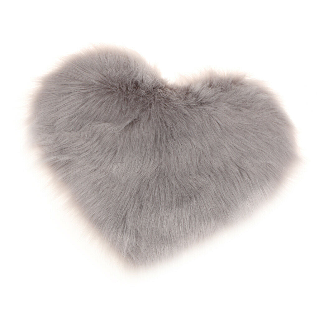 Love-Shape Faux Fur Sheepskin Area Rugs with 5cm Pile, Car Chair Seat Pads,