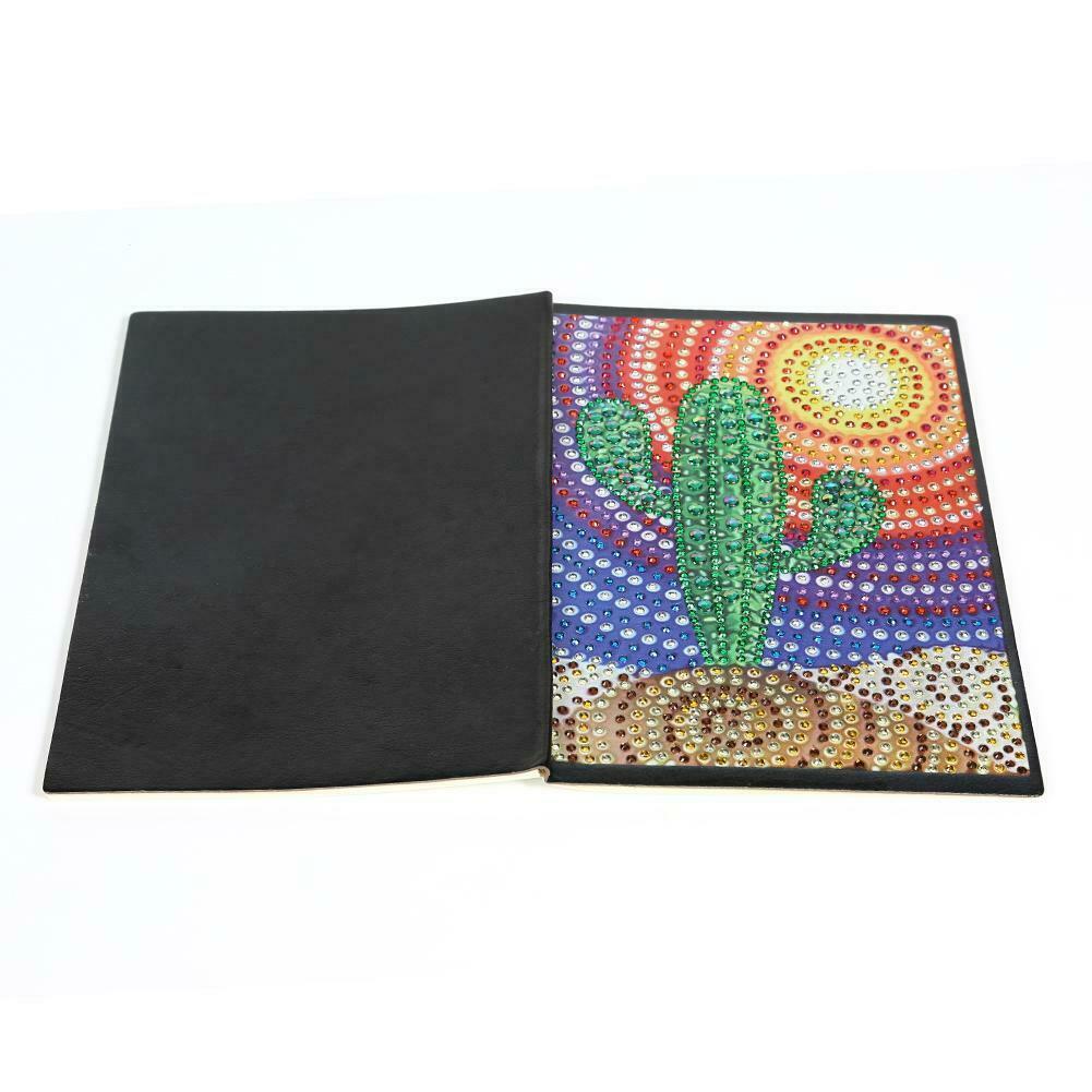 DIY Cactus Special Shaped Diamond Painting 60 Pages A5 Notebook Diary Book @