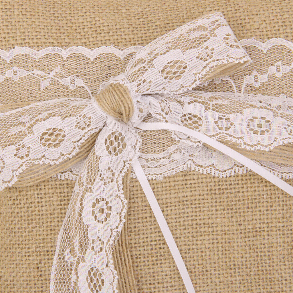 Vector Pillow  Pillow with Rustic Jute Bowknot Cord for Wedding