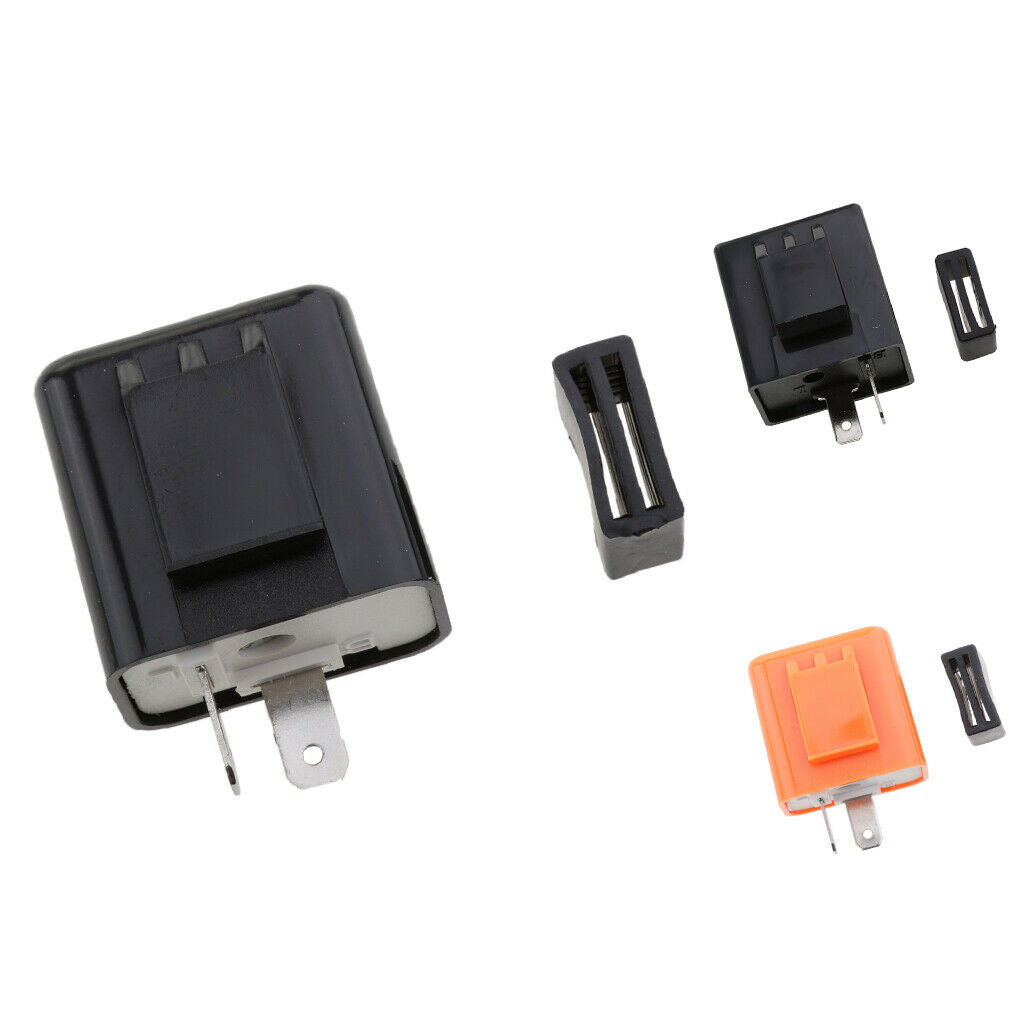DC 12V Motorcycle Adjustable LED Indicator Electronic Flasher Relay - Black