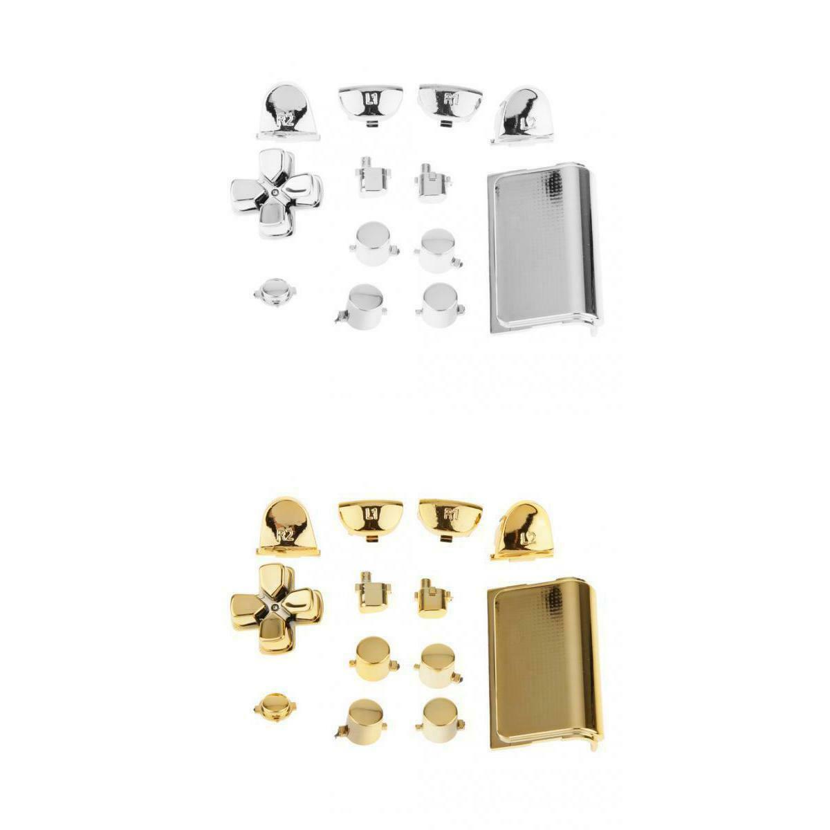2Piece Replacement Chrome Plating Buttons and Touchpad for PS4 Controller