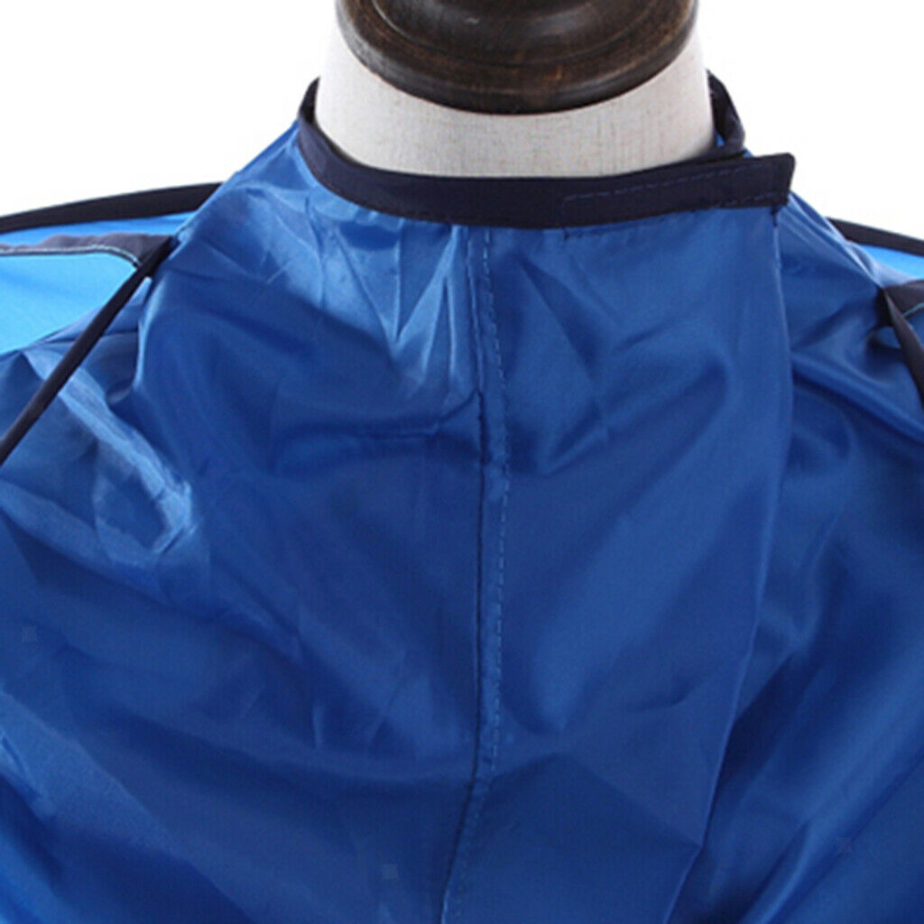 2 Pieces DIY Hair Cutting Cape Hair Catcher Hairdressing Umbrella Cloak Blue