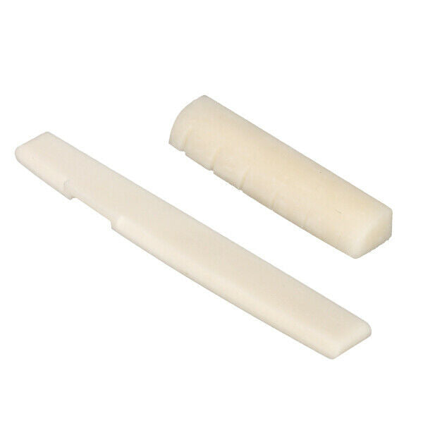 Beige Buffalo Bone Bridge Saddle & Nut For 6 Strings Acoustic Guitar