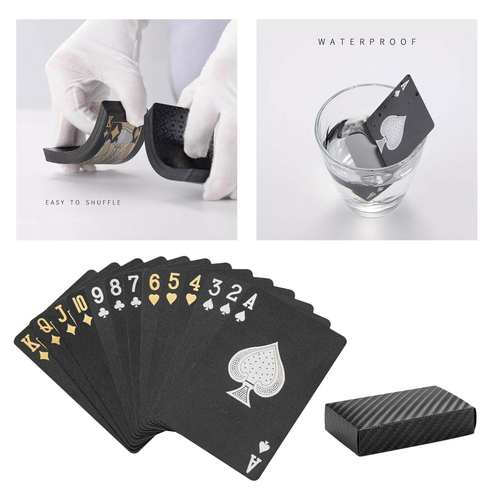 Playing Cards Black 54 Cards Deck Poker Party Magic Table Game Fun Gift