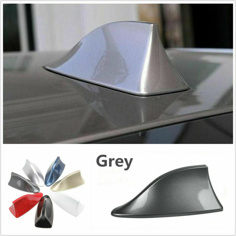 Grey Shark Fin AM/FM Radio Signal Replacement Aerial Antenna Car SUV Universal
