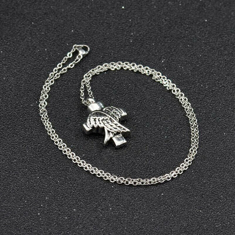 Angel Wings Memorial Necklace Urn Keepsake Necklace For Ashes Cremation J.l8