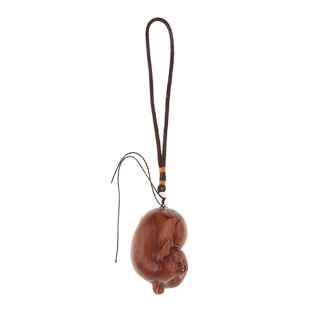 Rosewood Pig Chinese Zodiac Pendant Amulet House Bedroom Hanging