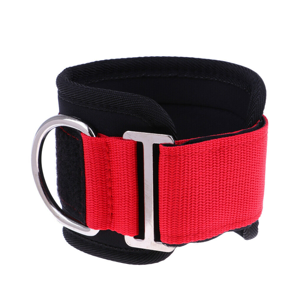2x Adjustable Fitness Ankle Strap Gym Cable Attachment D-Ring Leg Loop Wrap