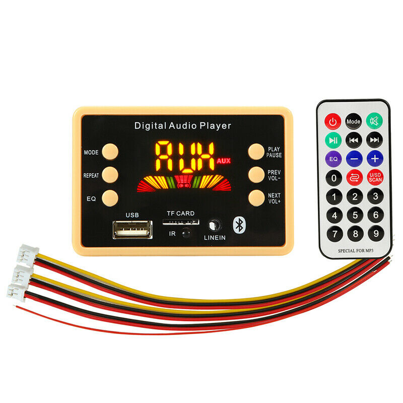 Bluetooth 5.0 MP3 Dash Board Module With Display 12V Car USB Audio Music Player