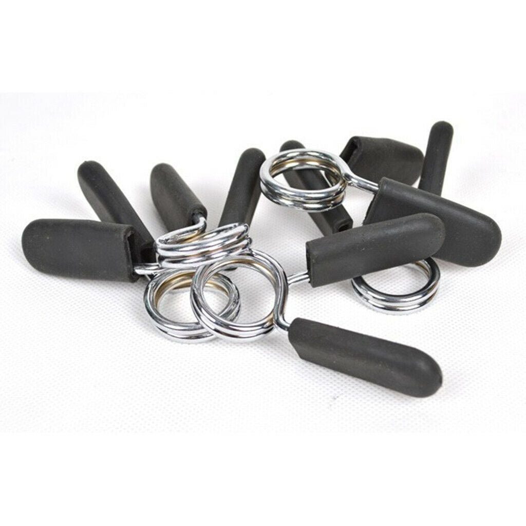 4Pcs Barbell Spring Clamp Standard Gym Clips Weightlifting Bar Collar Attachment