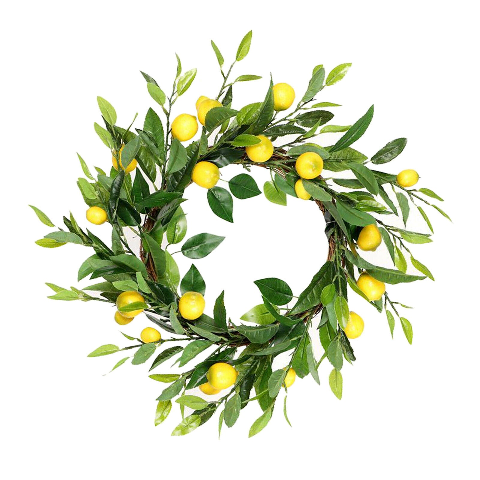 Artificial Lemon Wreath Yellow Hoop for Front Door Home Wedding Festival