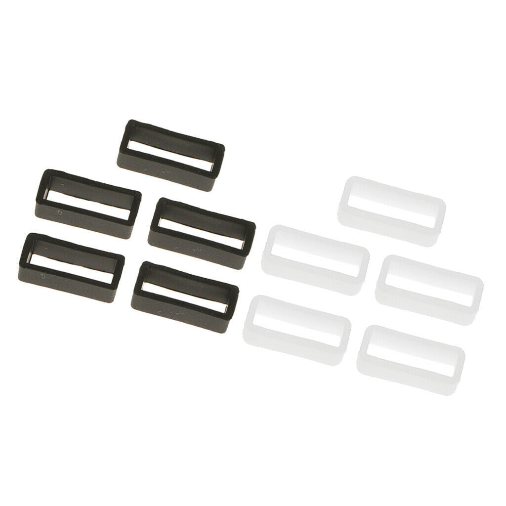 10PCS rubber belt ring rubber belt ring watch accessories 20mm Black + White