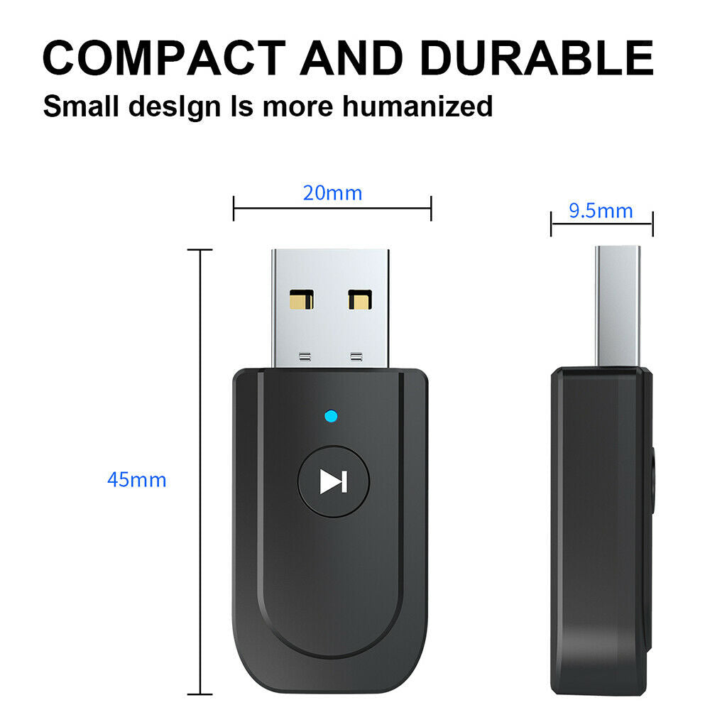 USB Bluetooth 5.0+EDR Adapter, Mini Bluetooth Transmitter und Receiver 3-in-1,