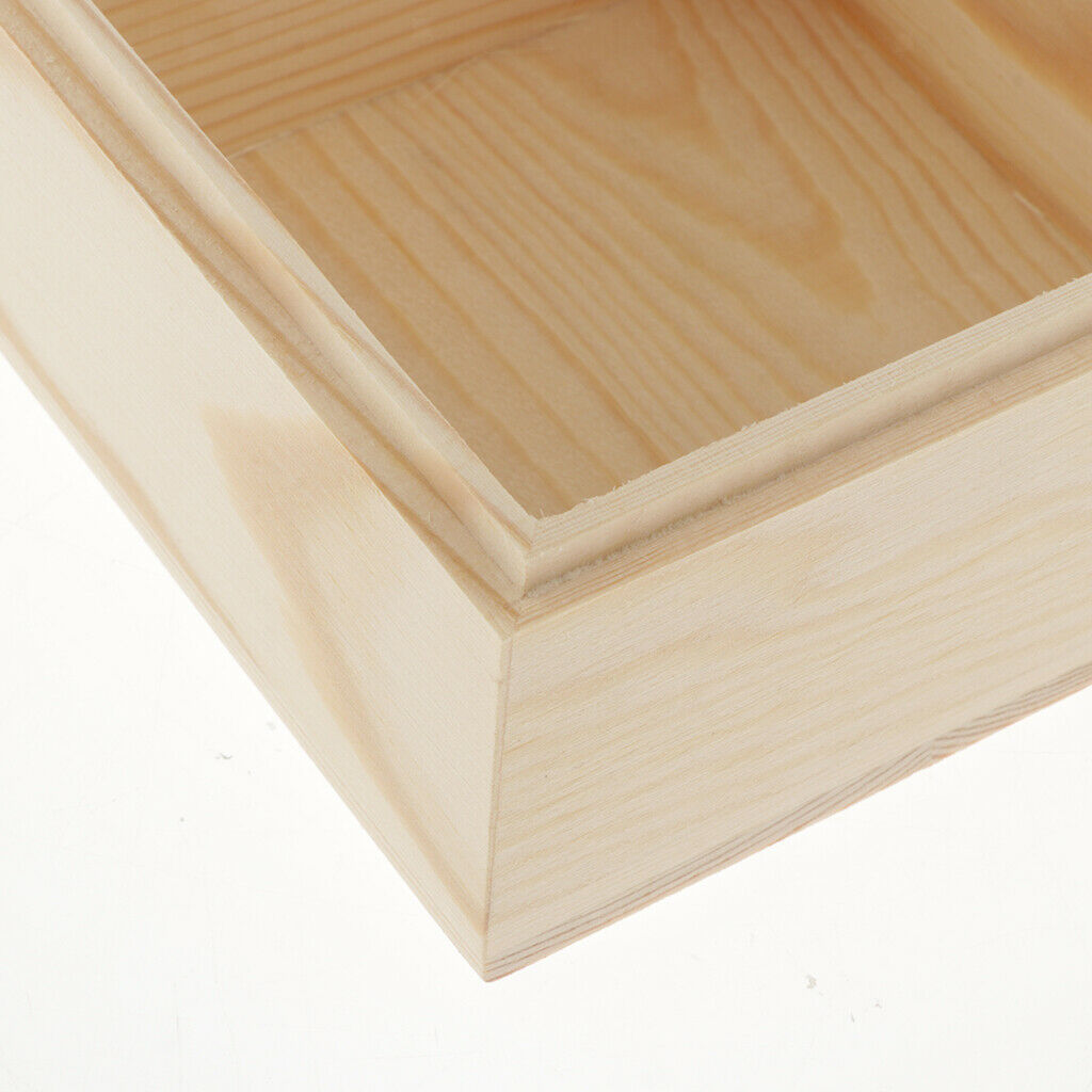 Natural Solid Wood Jewelry Box Keepsake Treasure Case Gift Box with Lid