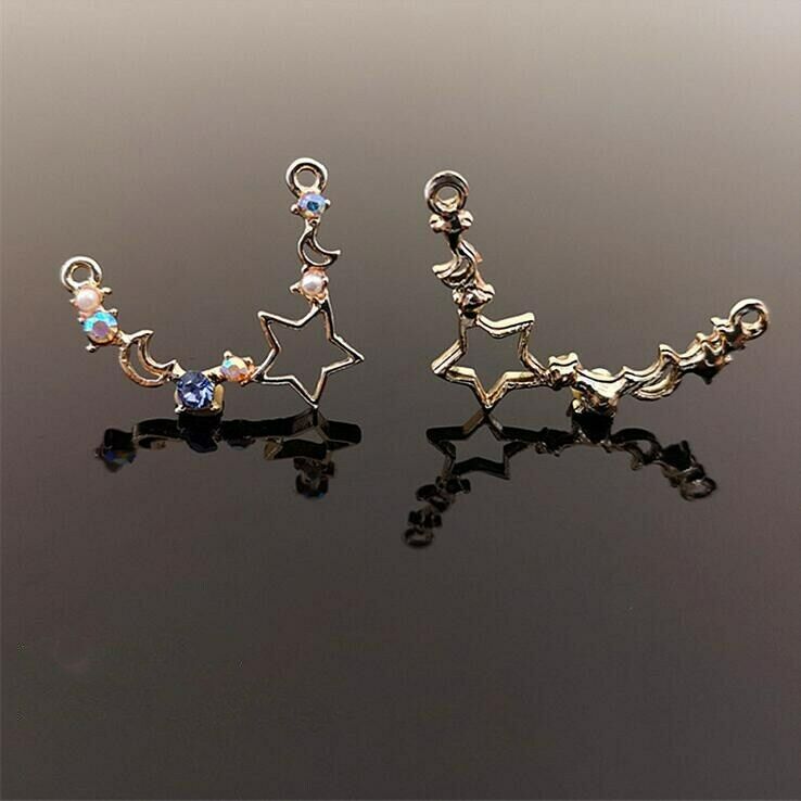 10pcs Star moon Necklace pendant Alloy fittings  Handmade Necklace Accessories