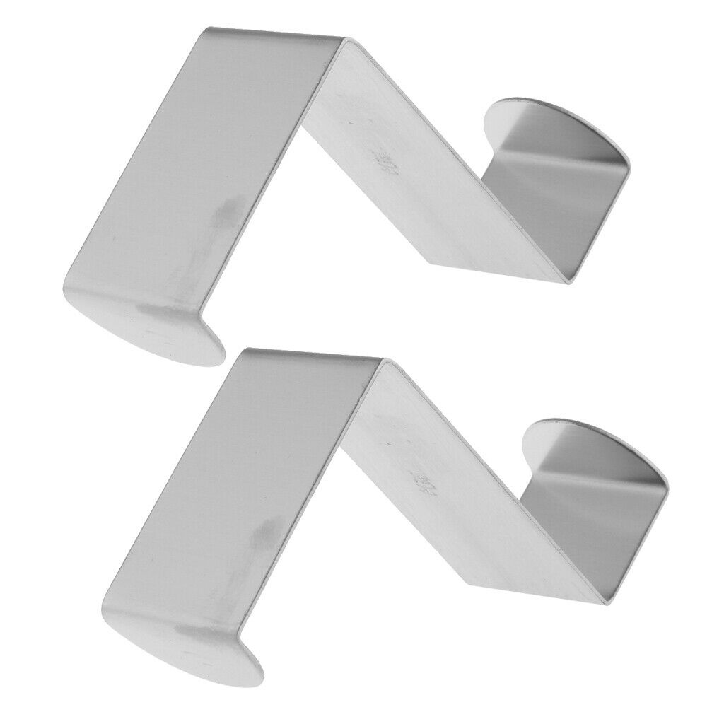 2PCS Over The Door Hooks Stainless Steel Metal Hanger Z-Shape 4cm / 1.6''