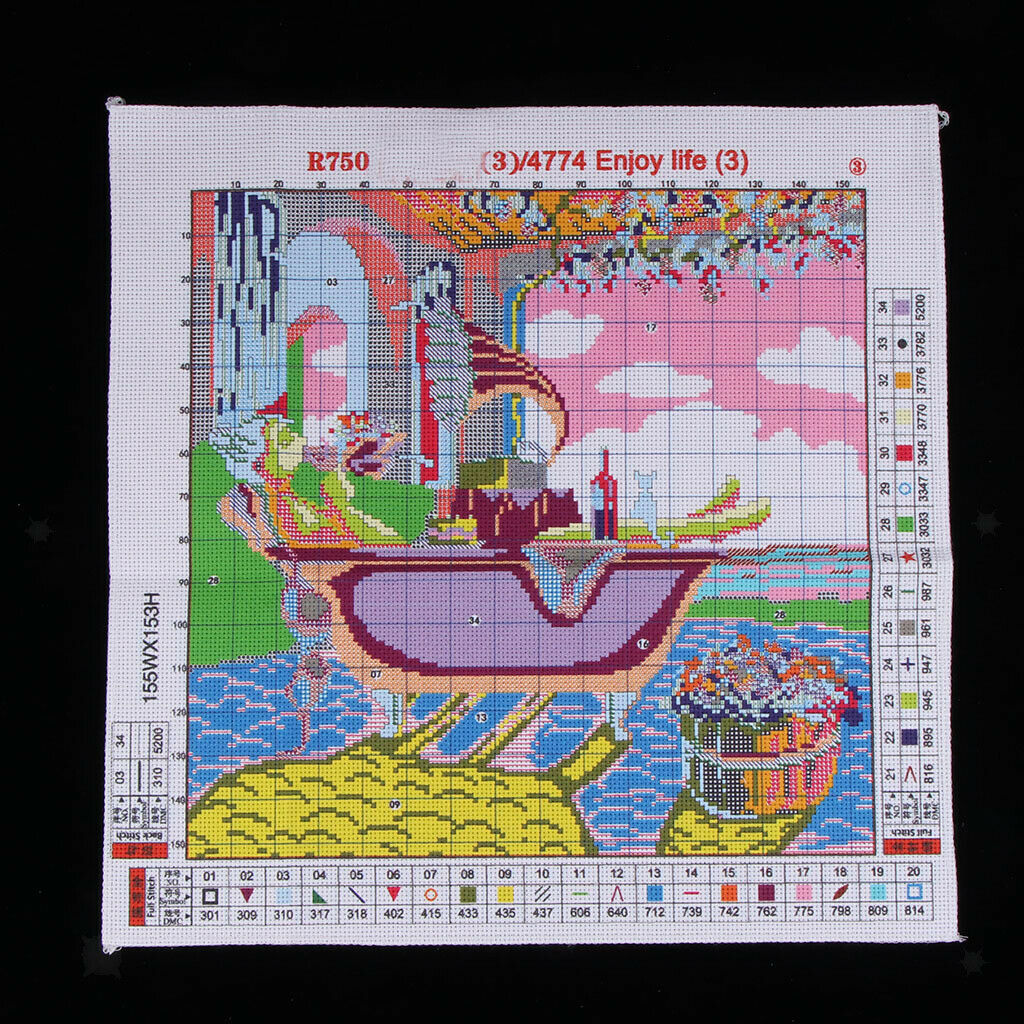 Dimensions Cross Stitch Kit for Adults - Stamped Enjoy Life Pattern 14CT