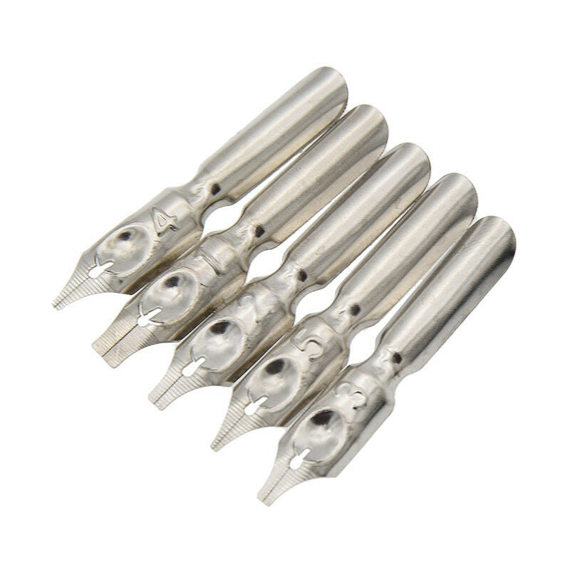 1x Novelty Wood Dig Pen + 5 Nibs Copperplate English Calligraphy Nice Stationery