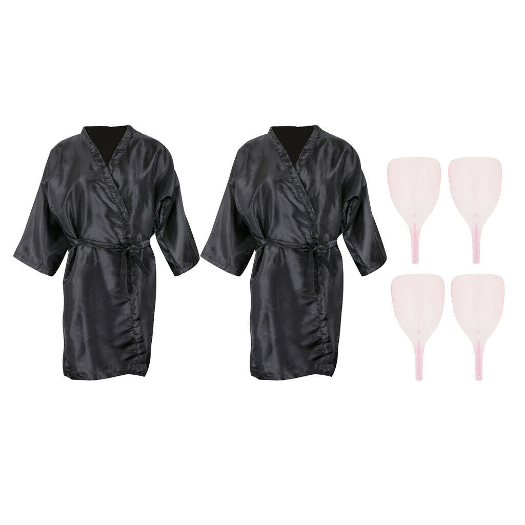 2x Hair Cutting Capes Gowns Barber Shop Gown Apron with Hairspray Masks