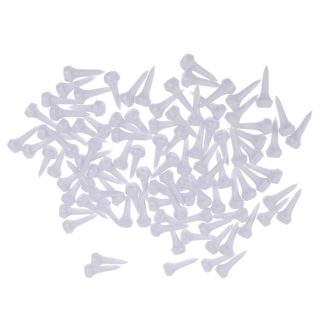 100 Pieces Of White Plastic Tees Golf