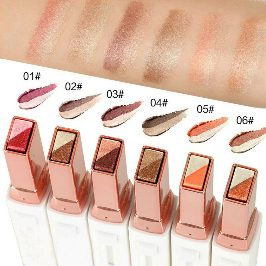Dual Color Eyeshadow Bar Pen Pencil Eye Shadow Makeup Stick Set Matte Waterproof