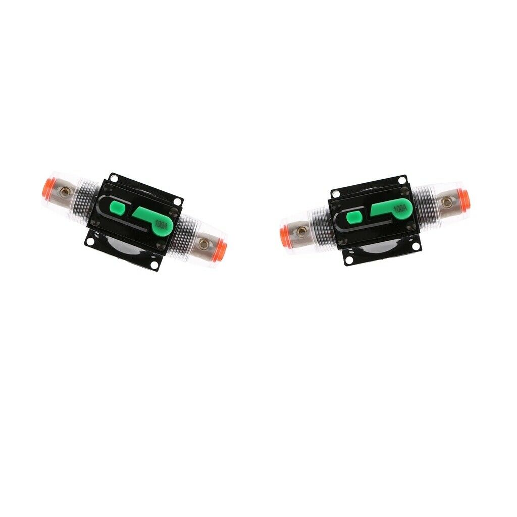 Car Audio Stereo Automatic Reset Circuit Breaker 100A DC 12V/24V/32V X 2Pack