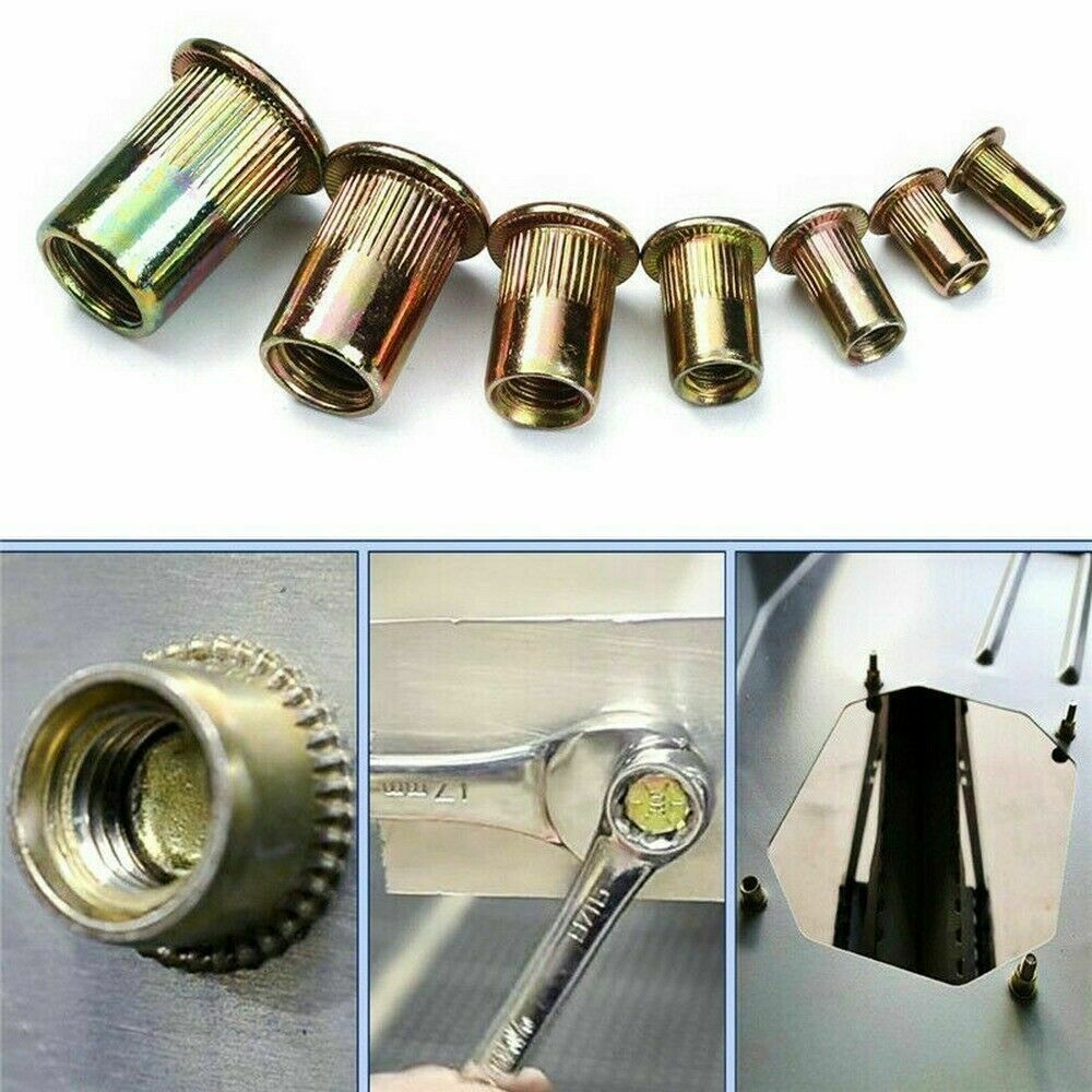 165 Pcs Carbon Steel Rivet Nut Kit Metric Rivnut Nutsert M3 M4 M5 M6 M8 M10 M12