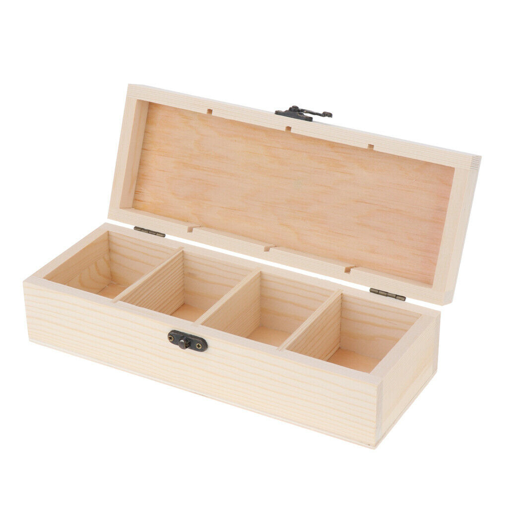 Wood Storage Box Retro Jewelry Holder Chest Container Ring Earring DIY Case