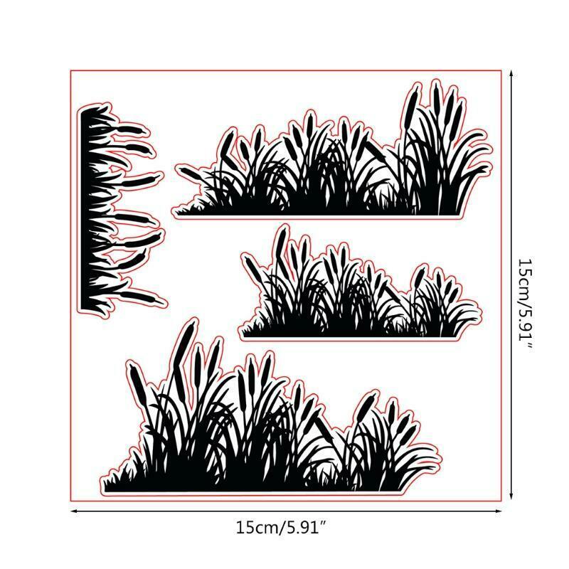 DIY Crafts Card Making Straw Grass Embossing Stencil Clear Stamp