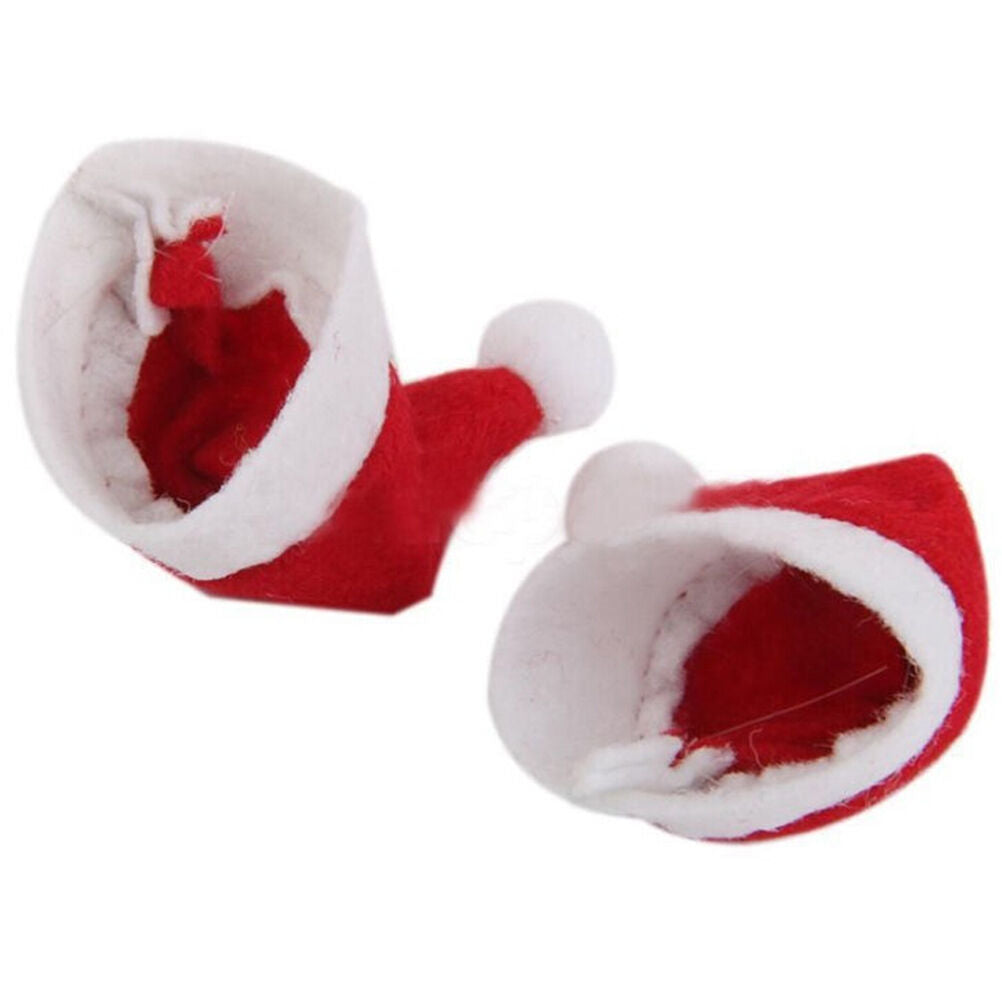 12Pcs New Mini Santa Hat Lollipop Cover Wraps Tops Toppers Christmas Decor.l8