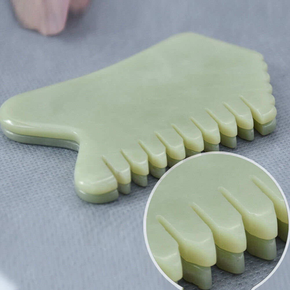 1Pcs Guasha Bod Comb Natural Jade Facial Body Scraping SPA Massage Stone Tool
