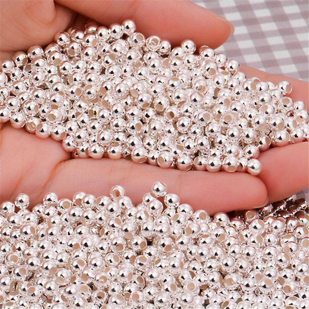 100pcs  Round Ball Beads DIY for Jewelry Making Findings~
