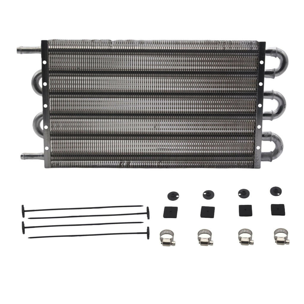 6 Row Car Radiator Remote Aluminum Transmission Oil Cooler + Hose